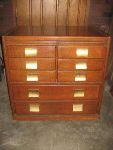 Antique Quarter Cut Oak Office File Cabinet