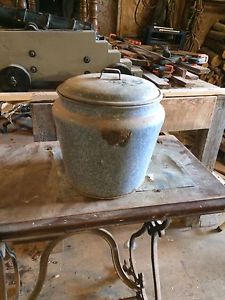 Antique blue tin pot