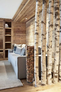 Decorative logs, feature wall treatment, wood blocks, and