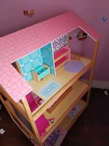 Double sided wooden Barbie house