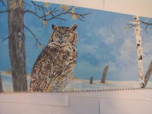 Handpainted OLD SAW (with A Great Horned Owl on it)