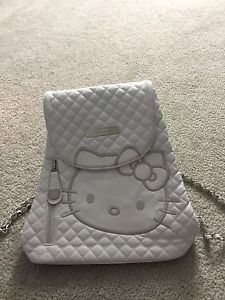 Hello kitty white quilted backpack/purse