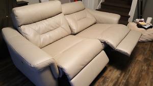 Leather electric reclining couch