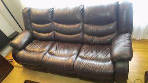 Leather reclining couch