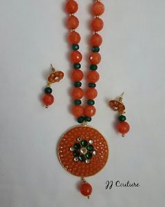 Orange and green bead set