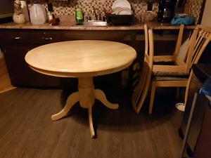 Pedestal table with 2 chairs $100