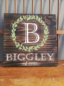 Personalized wooden sign