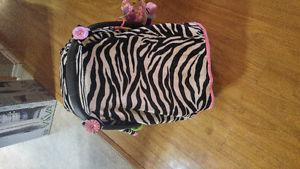 Pink and zebra car seat cover