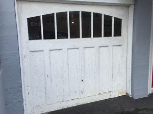 Solid one piece wood garage door 8' wide,7' tall