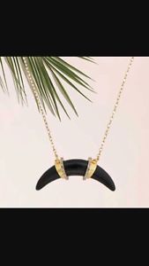 Stella and Dot Black Arc Necklace