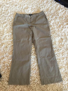 Theory olive green crop chinos