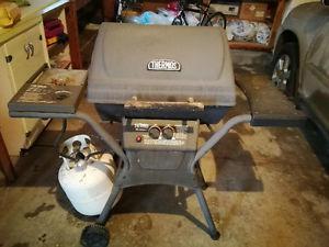 Thermos bbq cooking with gas tank