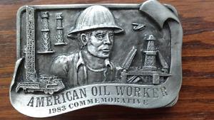 Vintage “Oil Worker” Belt Buckle - Limited Edition, Mint