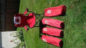 4 Red Maple Leaf Lounging Chairs