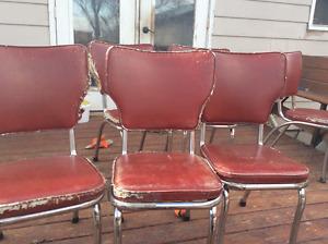 6 Retro chrome set chairs