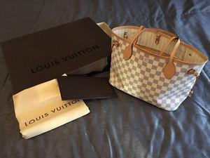 Authentic Louis Vuitton Neverfull PM Damier Azur Handbag