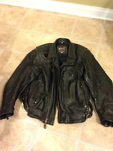 Biker style leather jacket