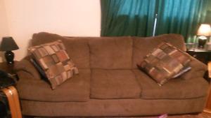 Brown Leon's Couch with queen size hideabed