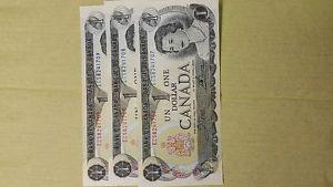 Canadian $1 bills consecutive numbers