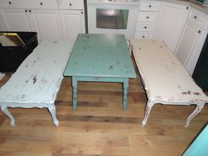 Chalked painted coffee tables