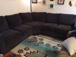 Chenille sectional couch