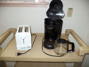 Coffee maker, toaster $7 each