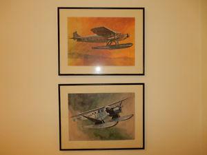 Framed Vintage Canadian Airplane Prints