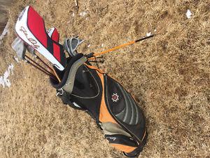Full set of golf clubs and bag