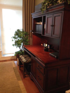 Gorgeous dark walnut/cherry wood desk
