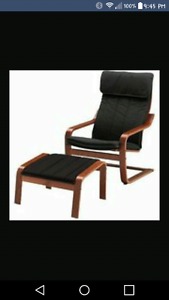 Ikea poang chair and ottoman