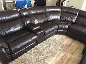Leather sectional couch