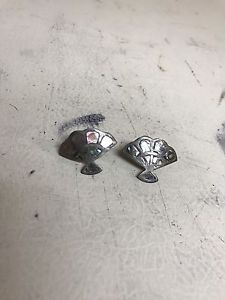 Pewter and mother of pearl antique earrings