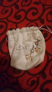 Puffy love earrings by guess
