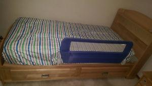 TWIN MATTRESS TWIN CAPTAINS BED FRAME, NIGHT STAND