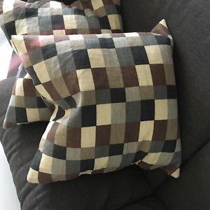 Taupe and brown throw pillows