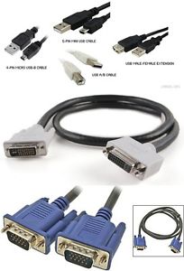 Various Computer Cables, New and Used