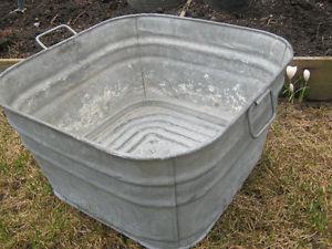 Vintage galvanized aluminum washtub - $55