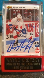 Wayne Gretzky Autographed Team Canada Card.