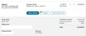 Weezer tickets - 2 for $80