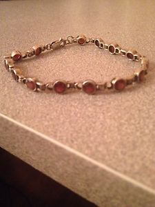 Women's silver and ruby bracelet