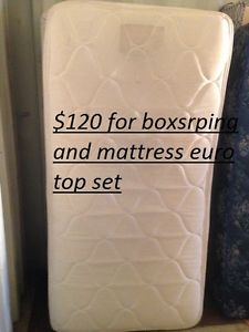 euro top mattress and matching box spring