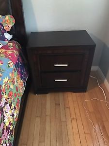 king Size Bed Frame, dresser/mirror and night tables