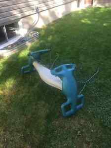 2 Kids swign attachment and chairs.