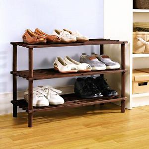 3 Tier Wood Shoe Shelf
