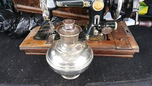 Antique lamp and sewing machine