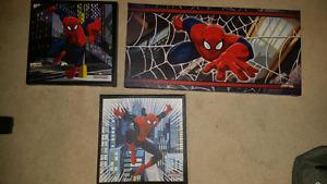 Kids spiderman wall art for bedroom