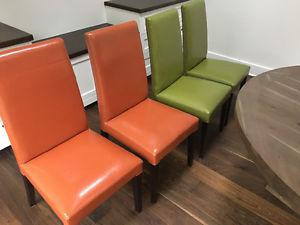 Leather Pottery Barn Parson Dining Chairs