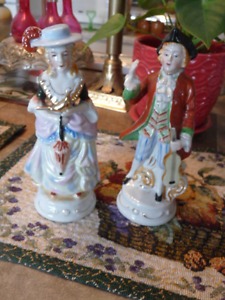 Lovely Tall Pair Of Occupied Japan Figurines