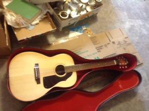 One metal stringed guitar with case