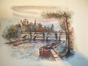 Original Watercolour of Paris & Seine River